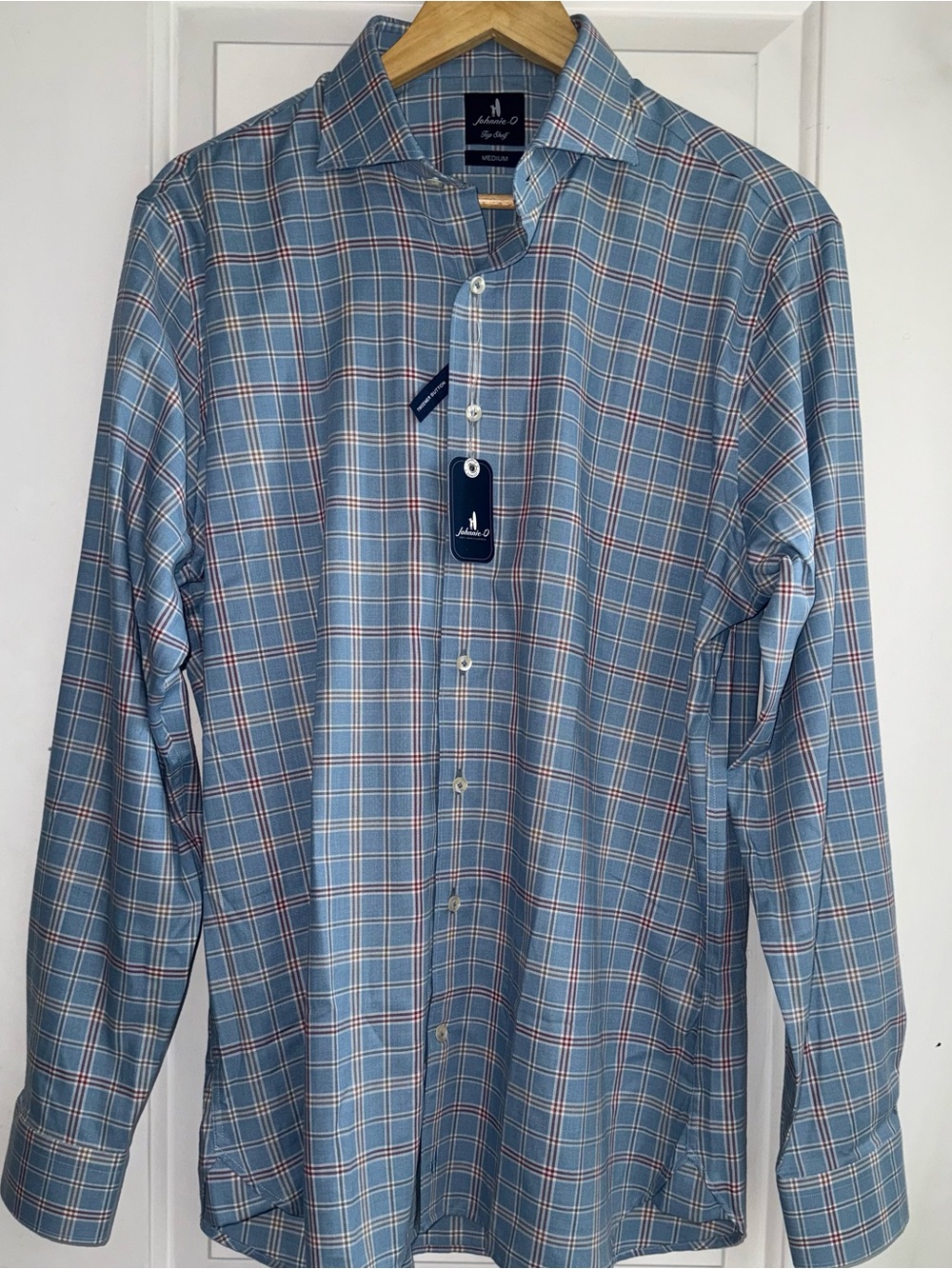 johnnie-O Top Shelf NWT “Whaley” Button-Down in “Laguna Blue” Plaid
